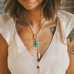 Dusk to Dawn Charm Necklaces in Royston Turquoise - Golden Road Crafted