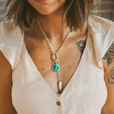Dusk to Dawn Charm Necklaces in Royston Turquoise - Golden Road Crafted