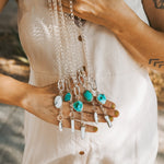 Dusk to Dawn Charm Necklaces in Royston Turquoise - Golden Road Crafted