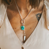 Dusk to Dawn Charm Necklaces in Royston Turquoise - Golden Road Crafted
