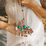 Dusk to Dawn Charm Necklaces in Royston Turquoise - Golden Road Crafted