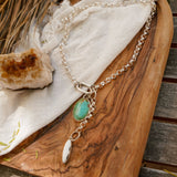 Dusk to Dawn Charm Necklaces in Royston Turquoise - Golden Road Crafted