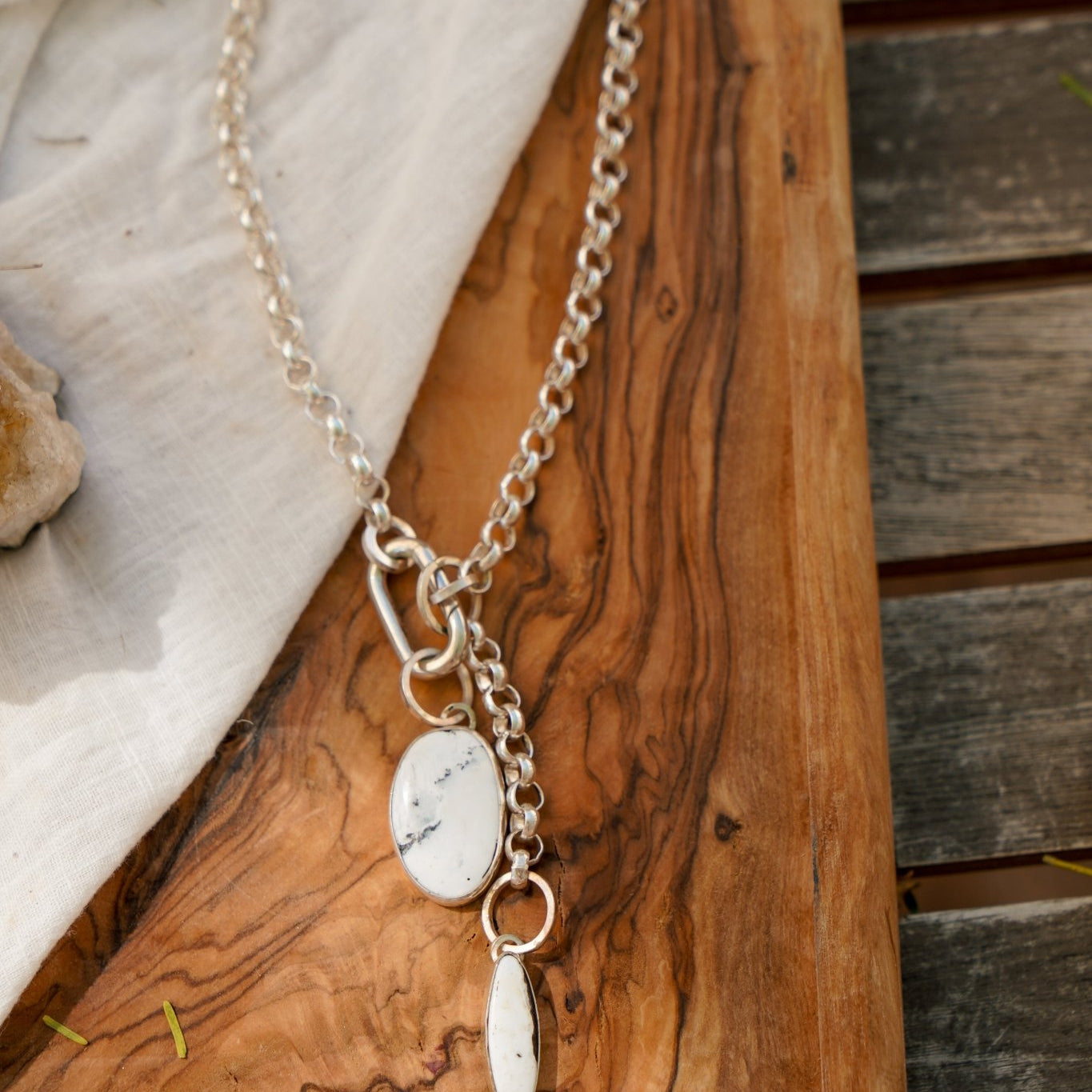 Dusk to Dawn Charm Necklaces in White Buffalo - Golden Road Crafted