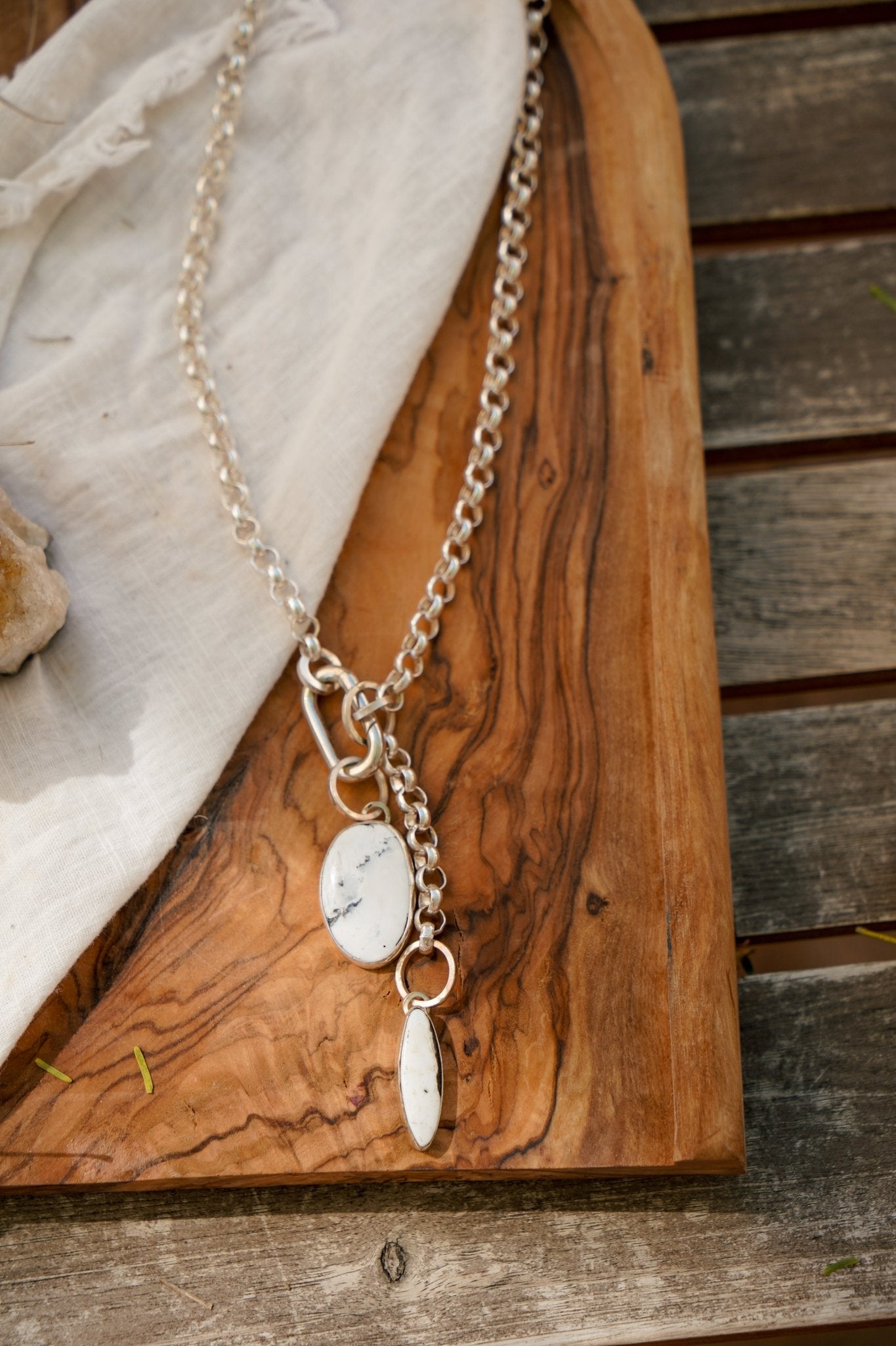 Dusk to Dawn Charm Necklaces in White Buffalo - Golden Road Crafted
