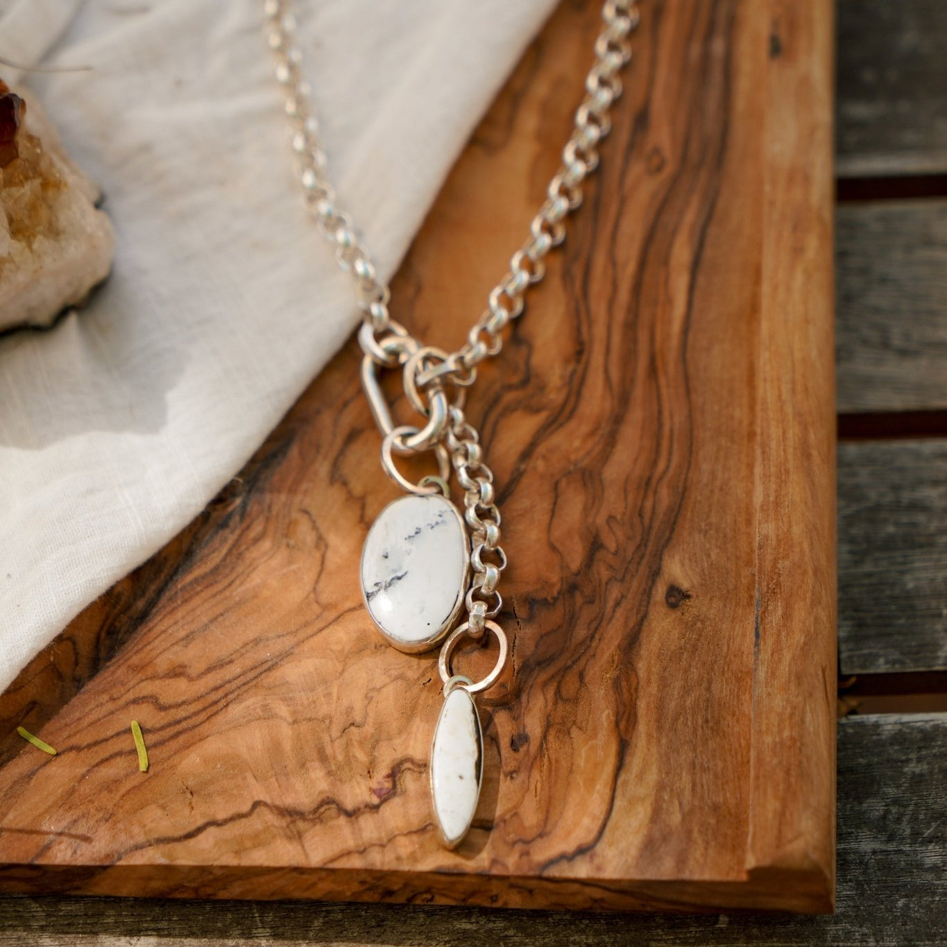 Dusk to Dawn Charm Necklaces in White Buffalo - Golden Road Crafted