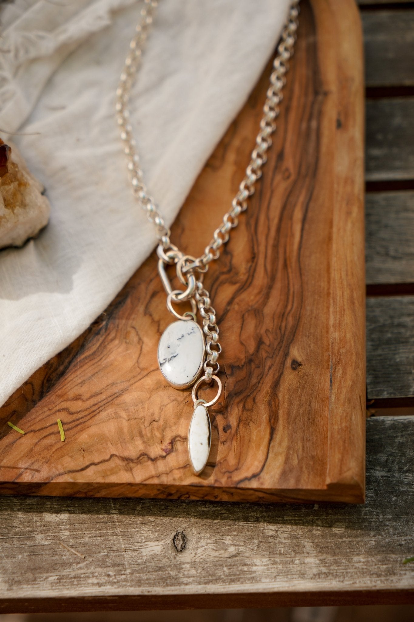 Dusk to Dawn Charm Necklaces in White Buffalo - Golden Road Crafted