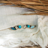 Ear Crawler in Boulder Opal Doublet, Sterling Opal, Moonstone, & Kingman Turquoise - Golden Road Crafted