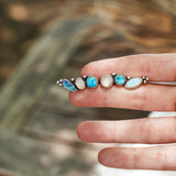 Ear Crawler in Boulder Opal Doublet, Sterling Opal, Moonstone, & Kingman Turquoise - Golden Road Crafted