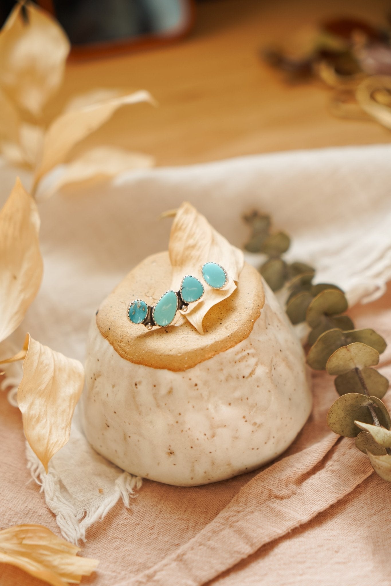 Ear Crawler + Stud Combo in Sonoran Gem & Campitos Turquoise - Golden Road Crafted