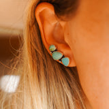 Ear Crawler + Stud Combo in Sonoran Mtn & Campitos Turquoise - Golden Road Crafted