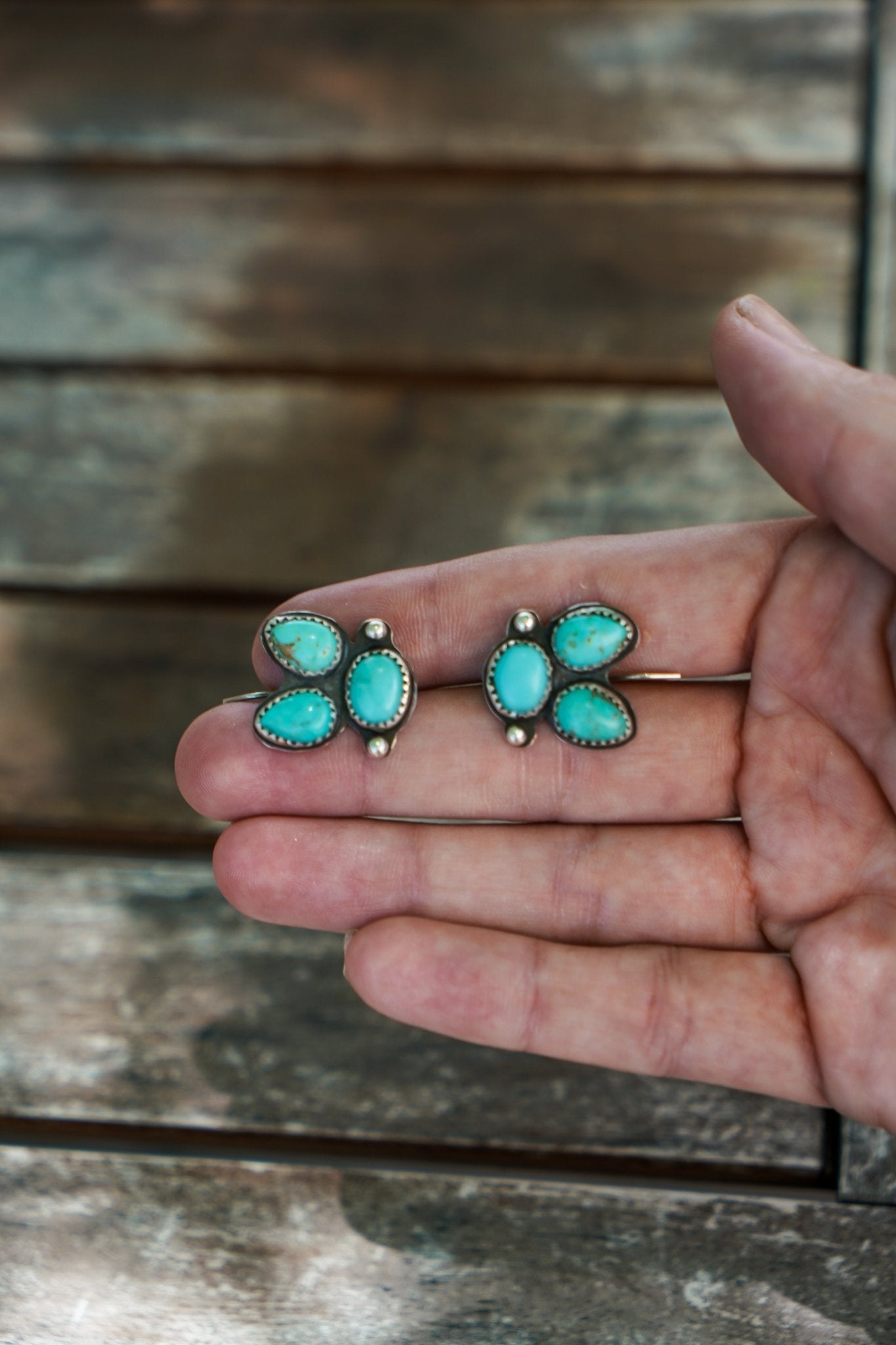 Ear Crawlers in Hubei Turquoise - Golden Road Crafted