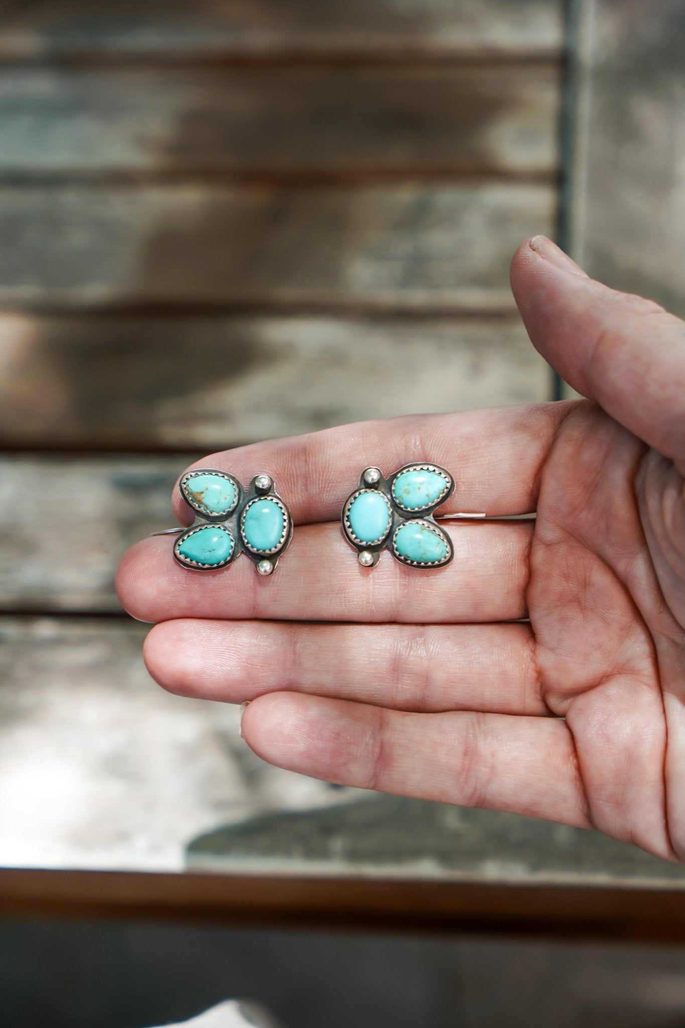 Ear Crawlers in Hubei Turquoise - Golden Road Crafted