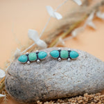 Ear Crawlers in Kingman Turquoise and Variscite - Golden Road Crafted