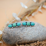 Ear Crawlers in Kingman Turquoise and Variscite - Golden Road Crafted