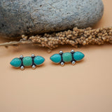 Ear Crawlers in Kingman Turquoise and Variscite - Golden Road Crafted