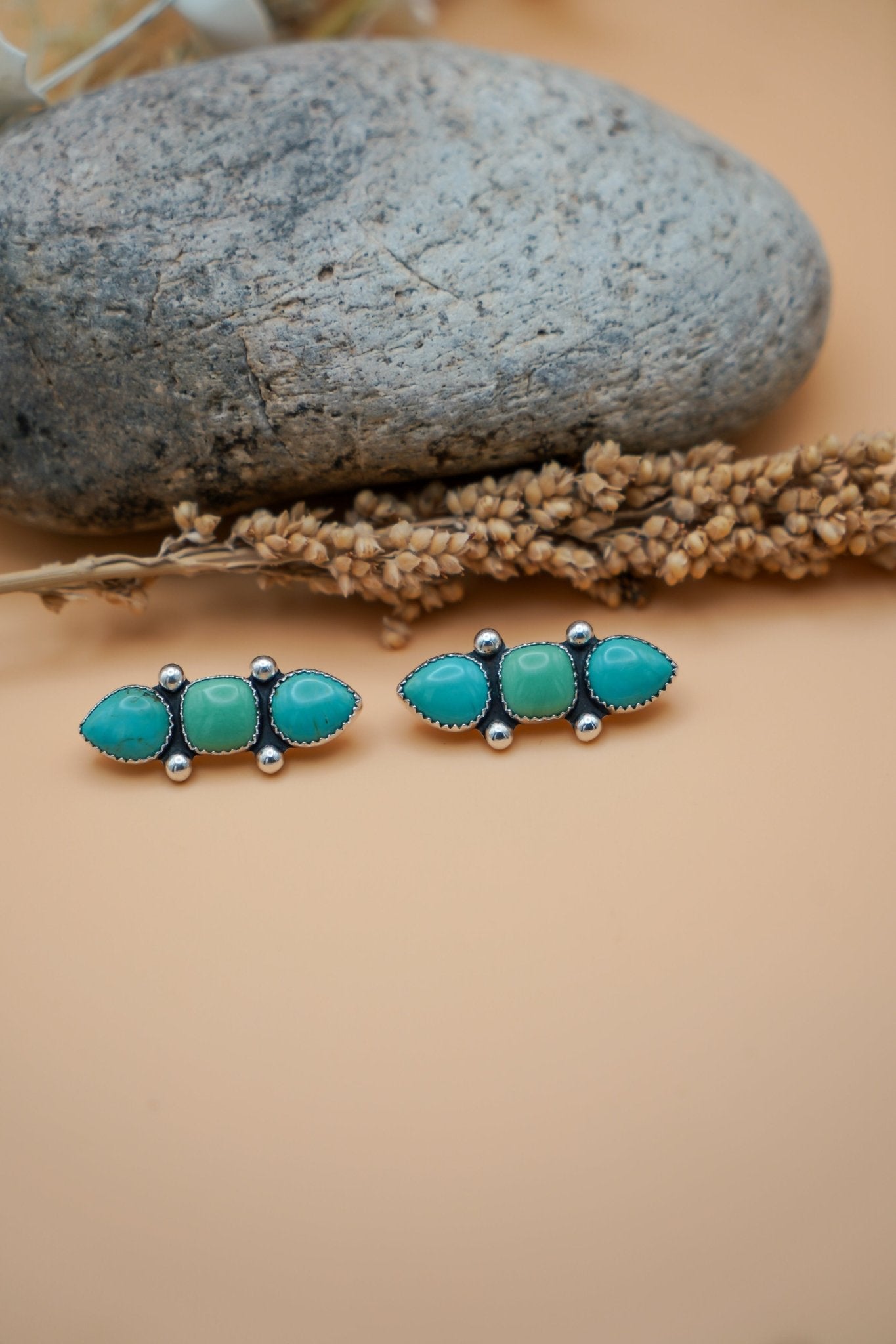 Ear Crawlers in Kingman Turquoise and Variscite - Golden Road Crafted