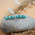 Ear Crawlers in Kingman Turquoise and Variscite - Golden Road Crafted
