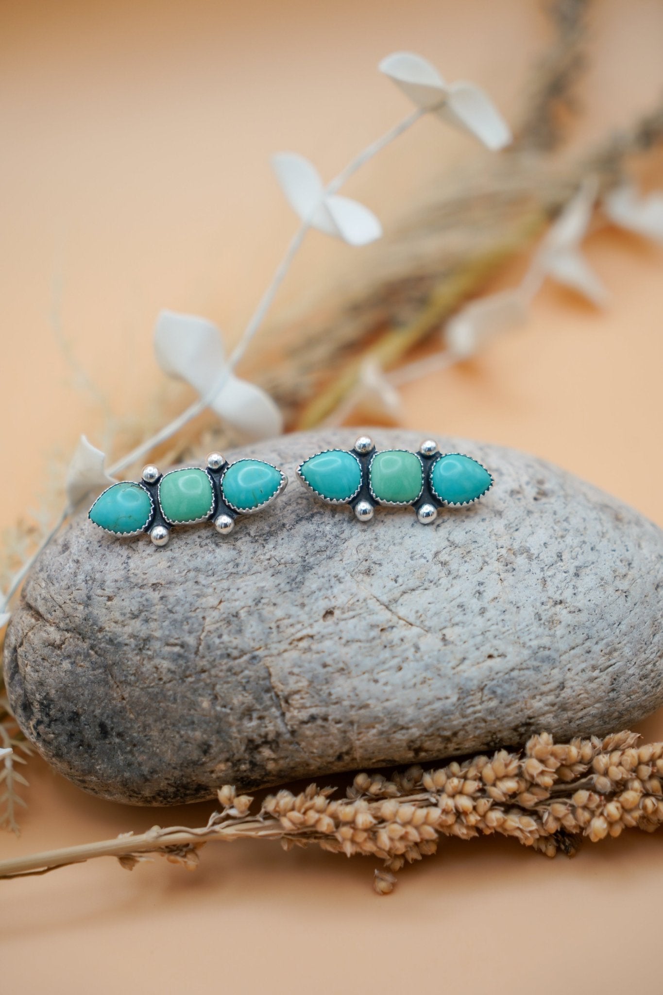 Ear Crawlers in Kingman Turquoise and Variscite - Golden Road Crafted