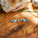 Ear Crawlers in Sterling Opal, & Hubei Turquoise - Golden Road Crafted