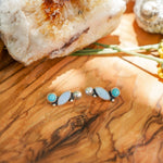 Ear Crawlers in Sterling Opal, & Hubei Turquoise - Golden Road Crafted