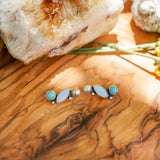 Ear Crawlers in Sterling Opal, & Hubei Turquoise - Golden Road Crafted