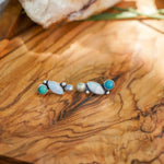 Ear Crawlers in Sterling Opal & Hubei Turquoise - Golden Road Crafted