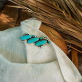Ear Cuff in Campitos & Lone Mtn Turquoise - Golden Road Crafted