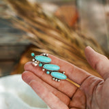 Ear Cuff in Campitos & Lone Mtn Turquoise - Golden Road Crafted
