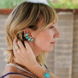Ear Cuff in Campitos Turquoise - Golden Road Crafted