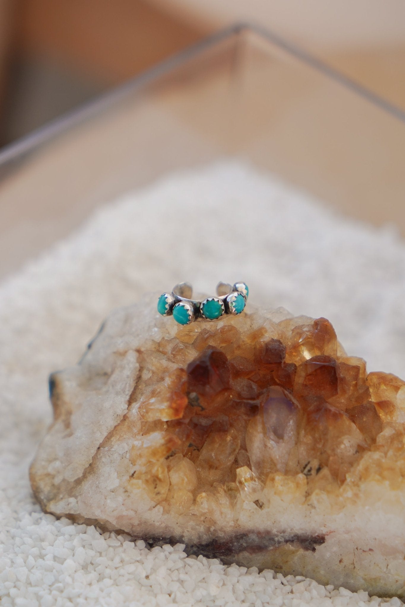 Ear Cuff in Hubei Turquoise - Golden Road Crafted