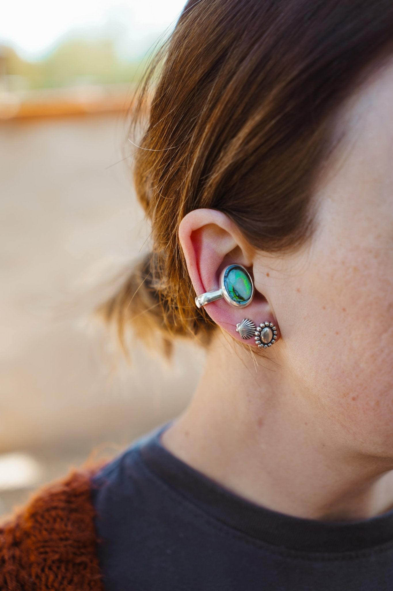 Ear Cuff in Sterling Opal - Golden Road Crafted
