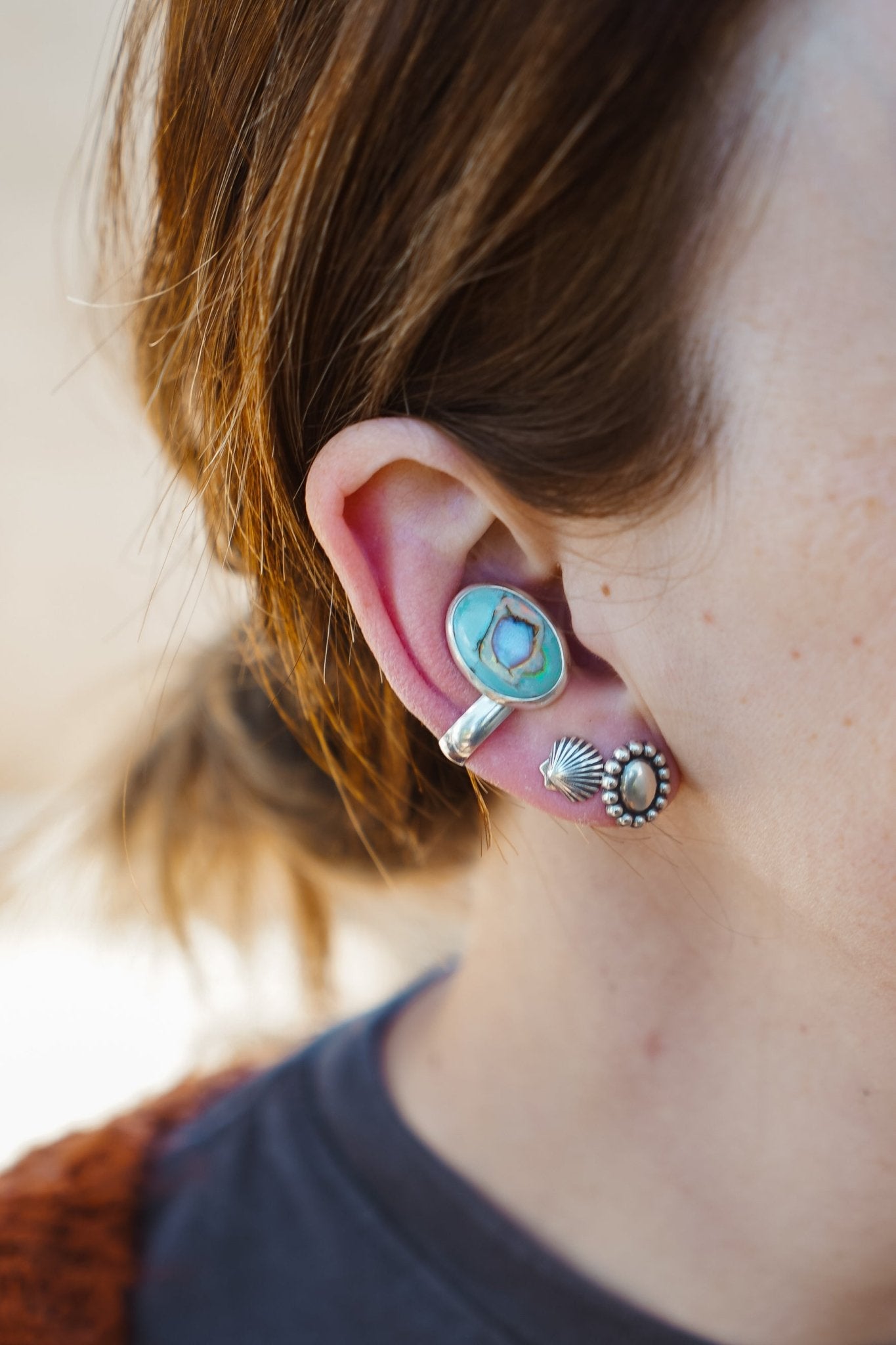 Ear Cuff in Sterling Opal - Golden Road Crafted