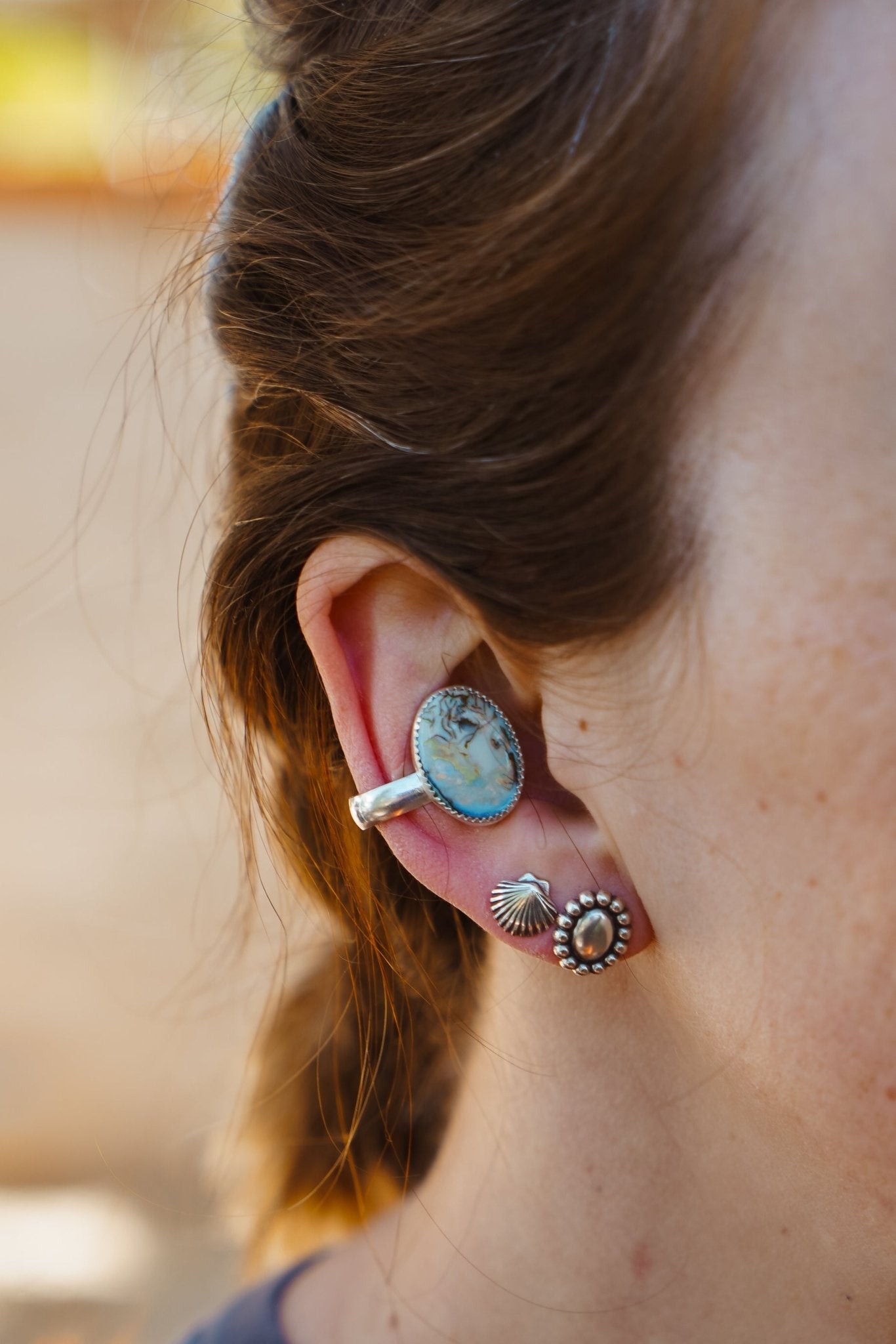 Ear Cuff in Sterling Opal - Golden Road Crafted