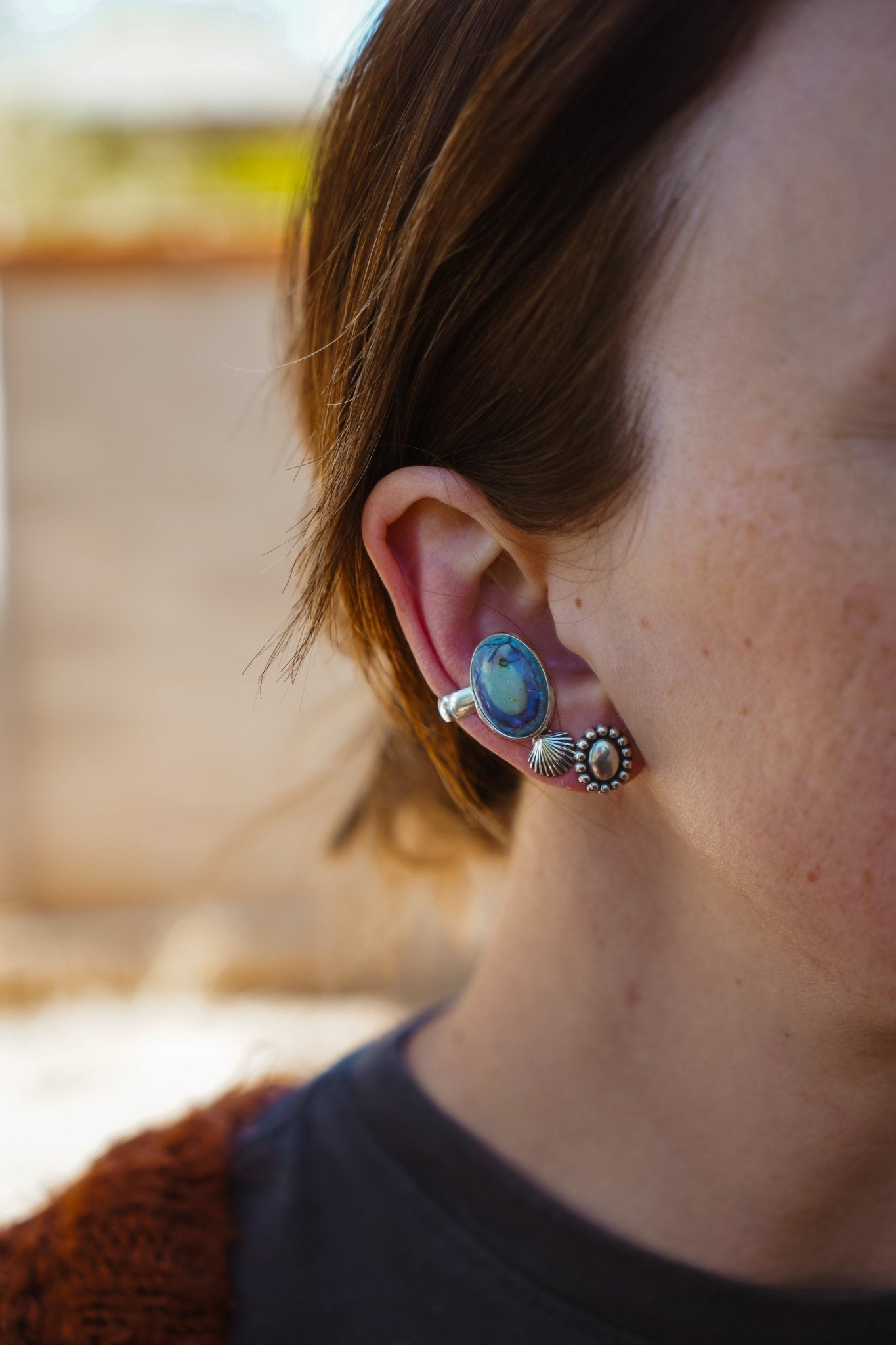 Ear Cuff in Sterling Opal - Golden Road Crafted