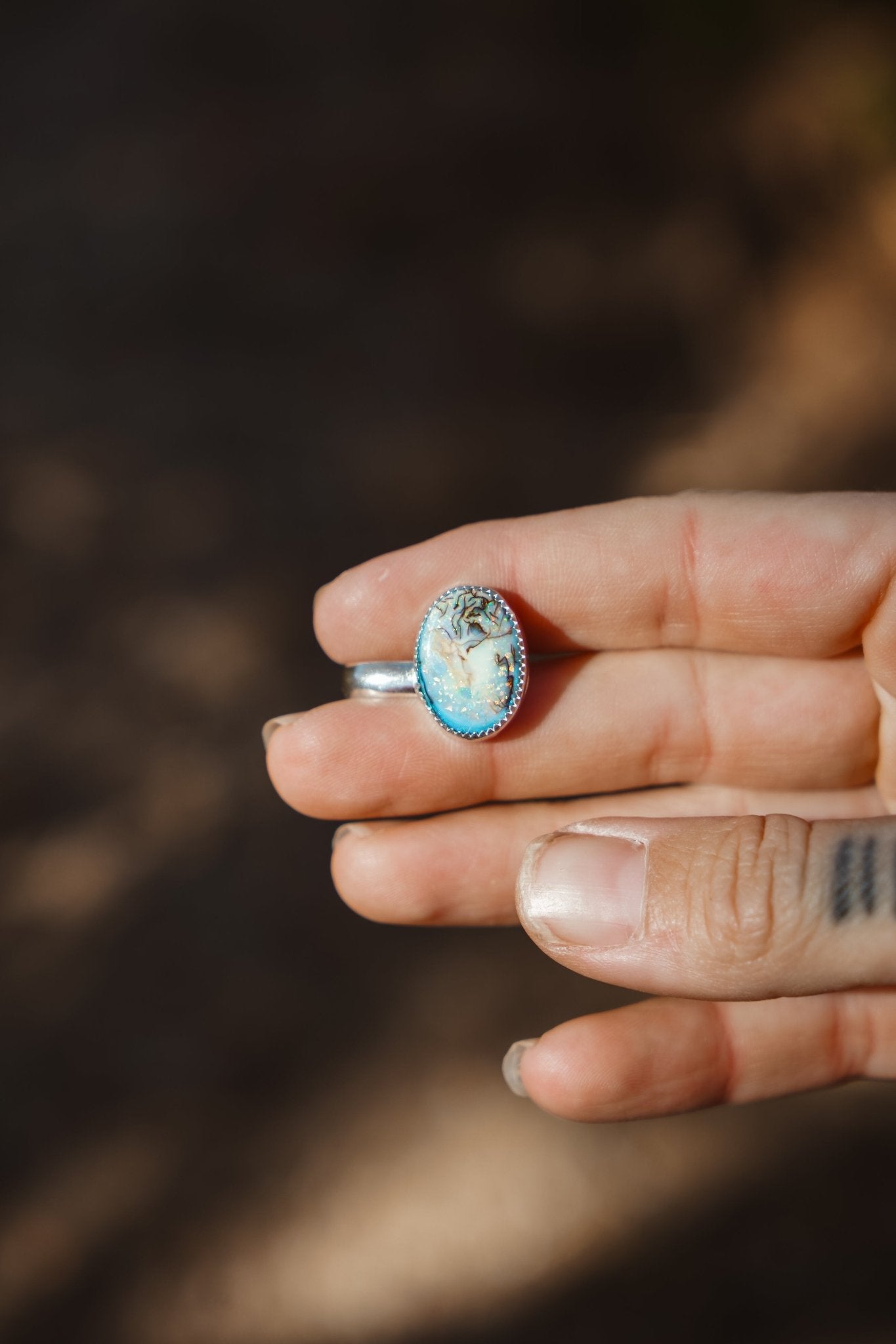 Ear Cuff in Sterling Opal - Golden Road Crafted