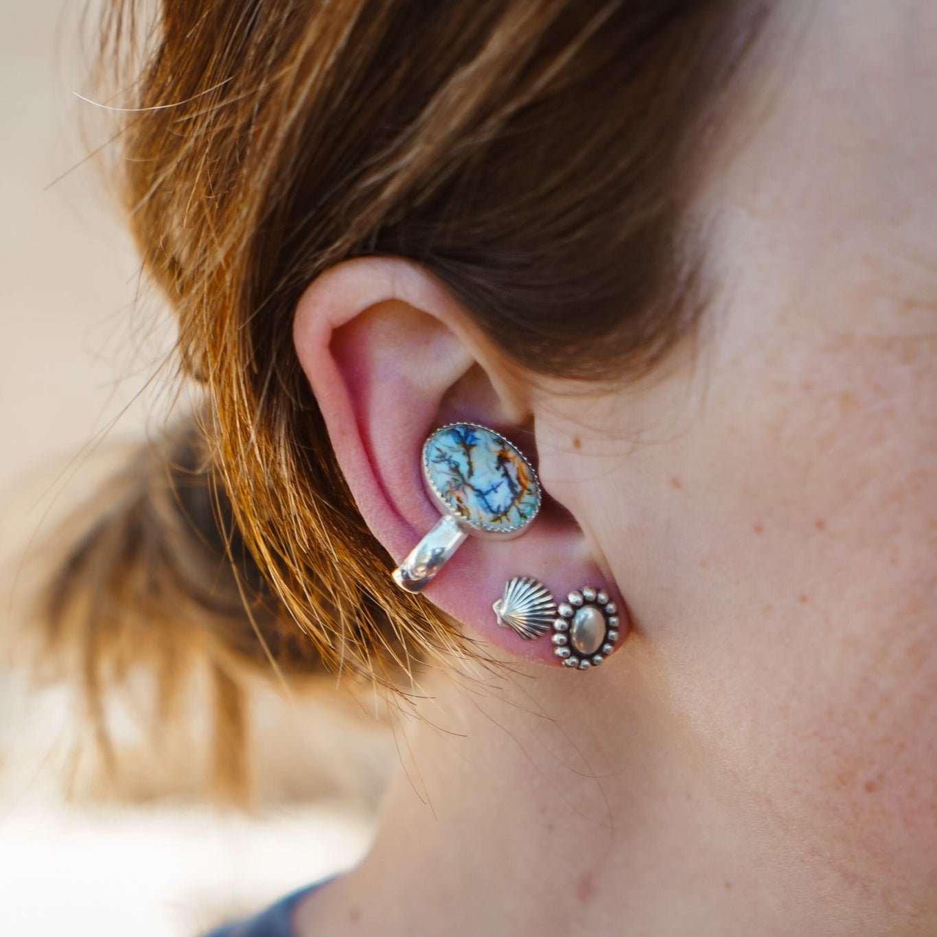 Ear Cuff in Sterling Opal - Golden Road Crafted
