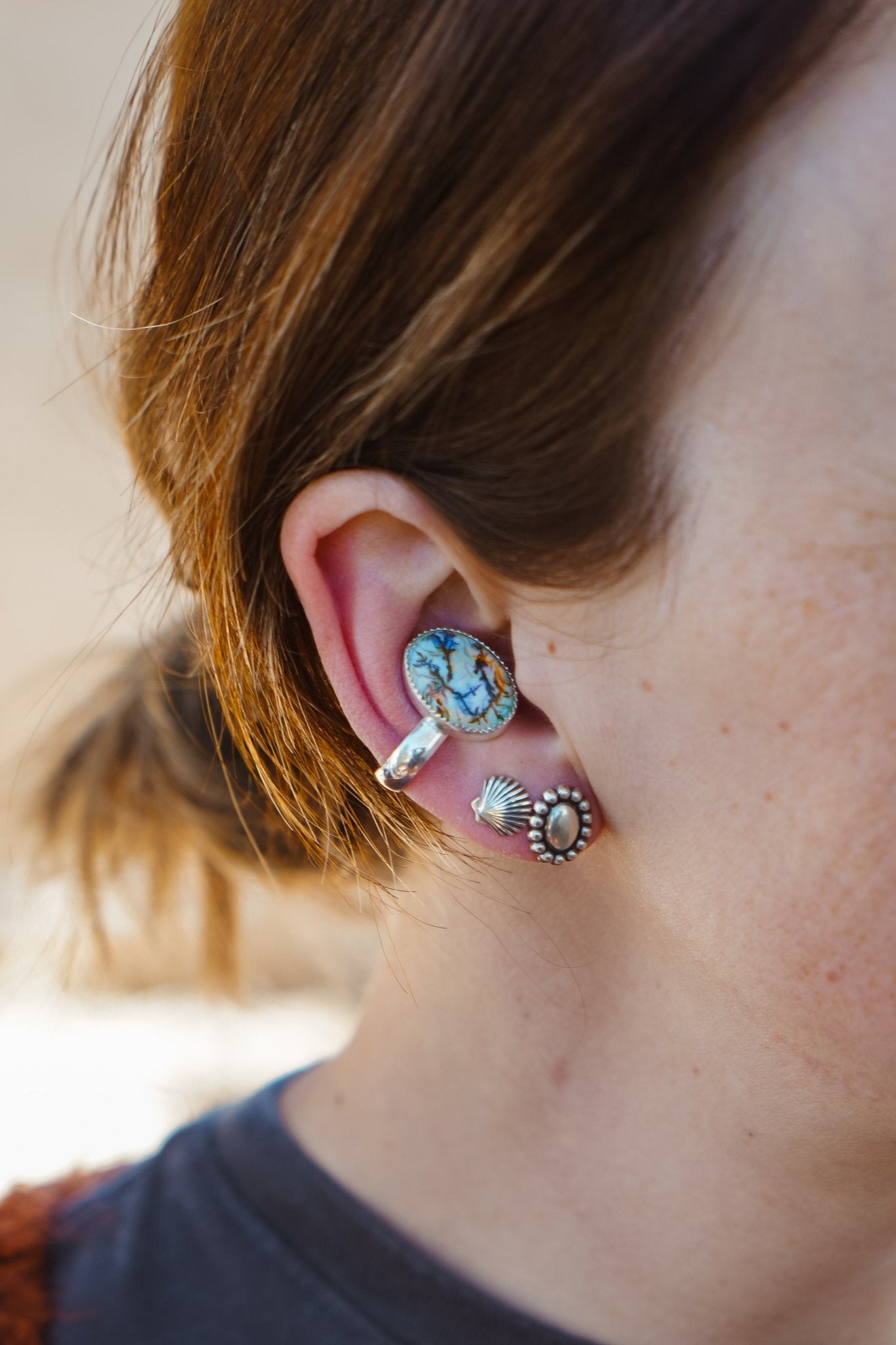 Ear Cuff in Sterling Opal - Golden Road Crafted