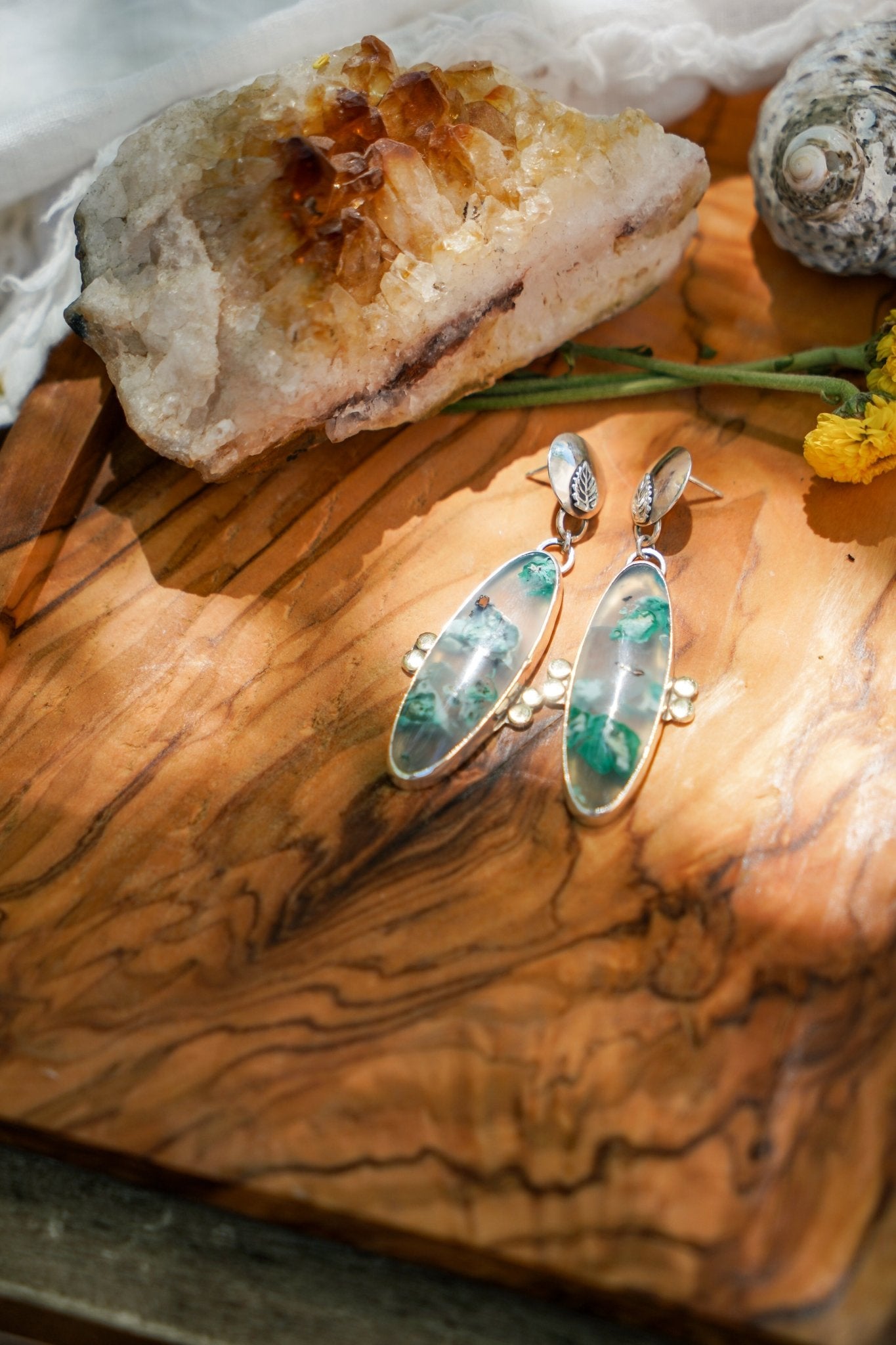 Earrings in Confetti Chrysocolla - Golden Road Crafted