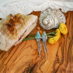 Earrings in Hubei Turquoise - Golden Road Crafted