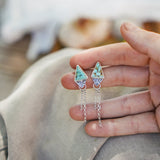 Earrings in Hubei Turquoise - Golden Road Crafted