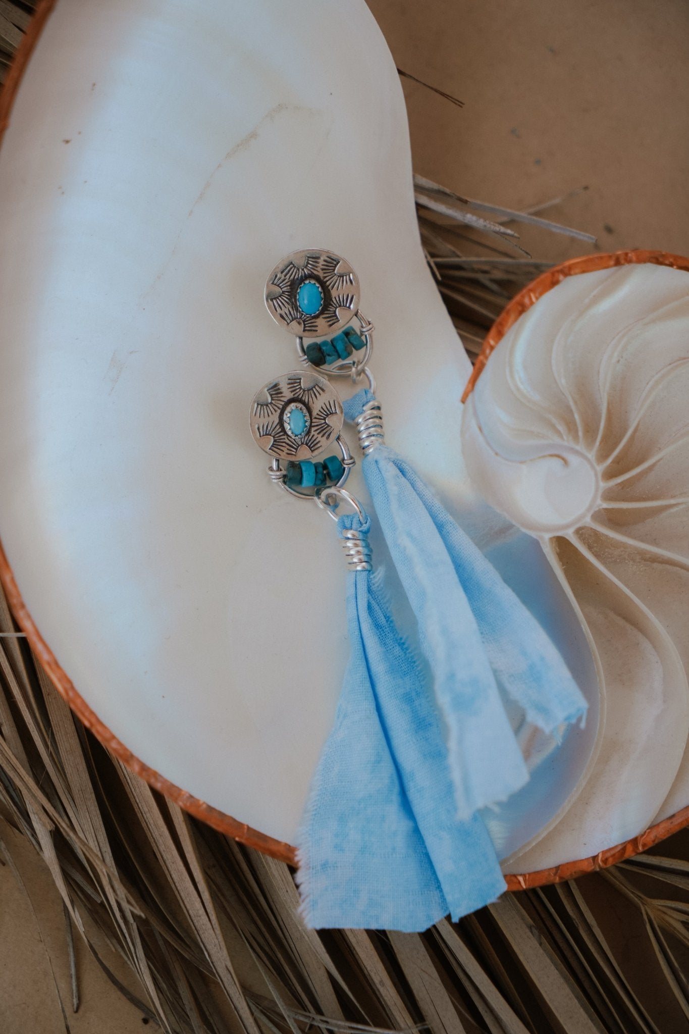 Earrings in Lone Mountain Turquoise - Golden Road Crafted