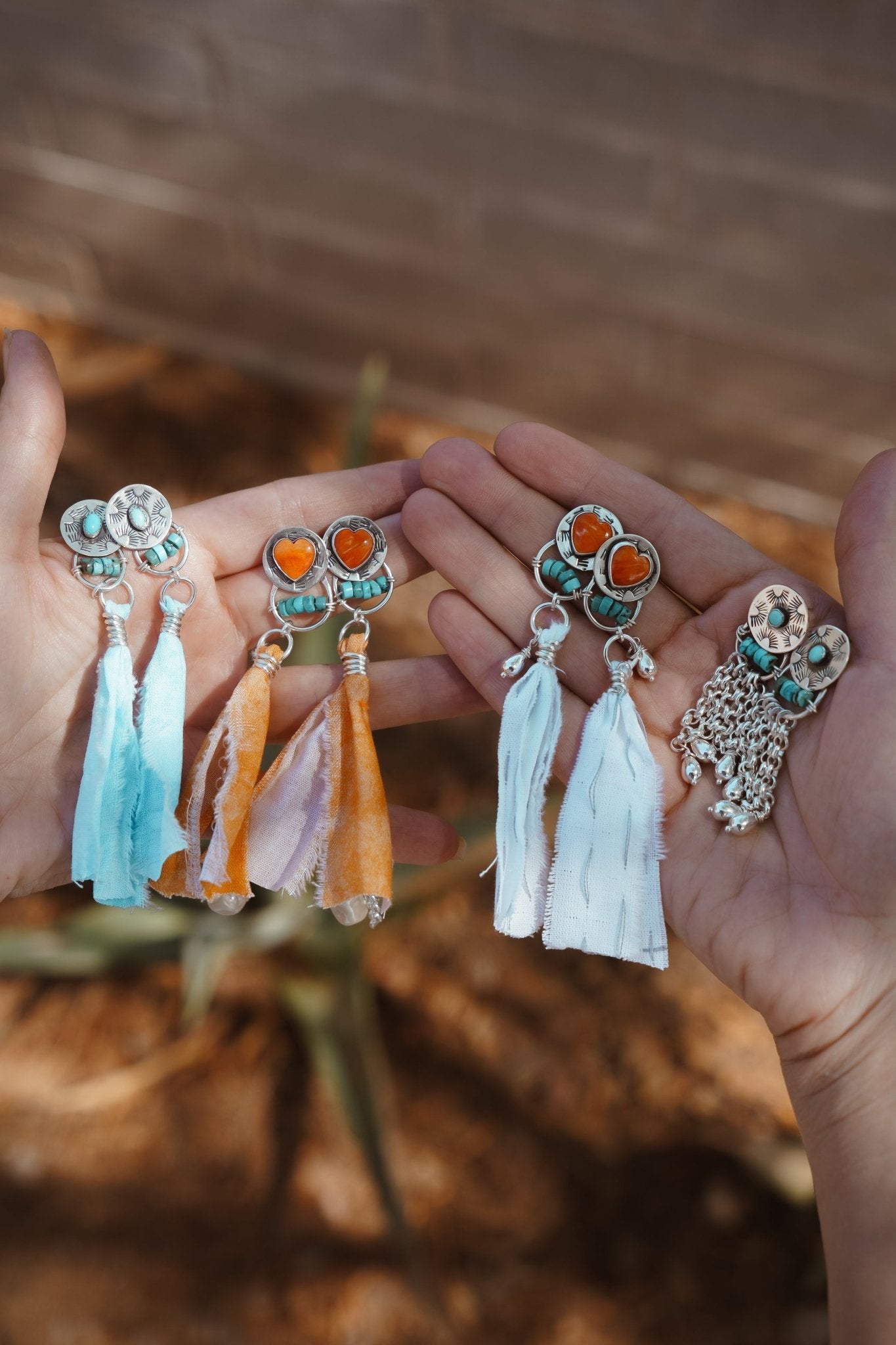 Earrings in Lone Mountain Turquoise - Golden Road Crafted