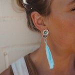 Earrings in Lone Mountain Turquoise - Golden Road Crafted