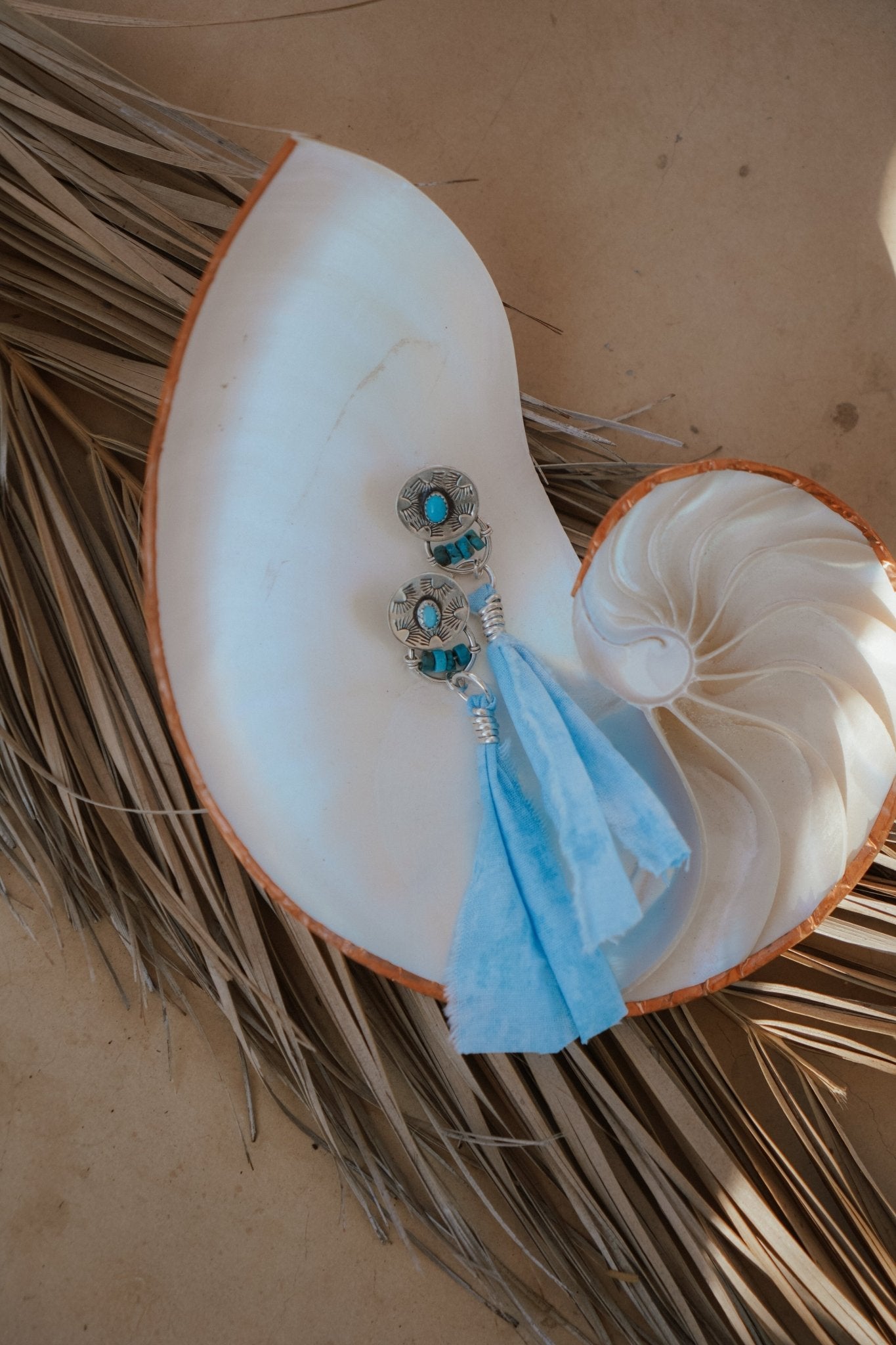 Earrings in Lone Mountain Turquoise - Golden Road Crafted