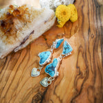 Earrings in Rough Turquoise - Golden Road Crafted
