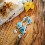 Earrings in Rough Turquoise - Golden Road Crafted