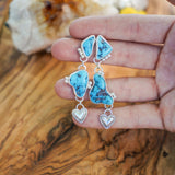 Earrings in Rough Turquoise - Golden Road Crafted