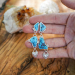 Earrings in Rough Turquoise - Golden Road Crafted