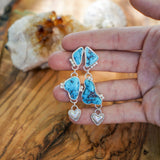 Earrings in Rough Turquoise - Golden Road Crafted