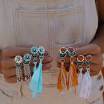 Earrings in Spiny Oyster Hearts - Golden Road Crafted